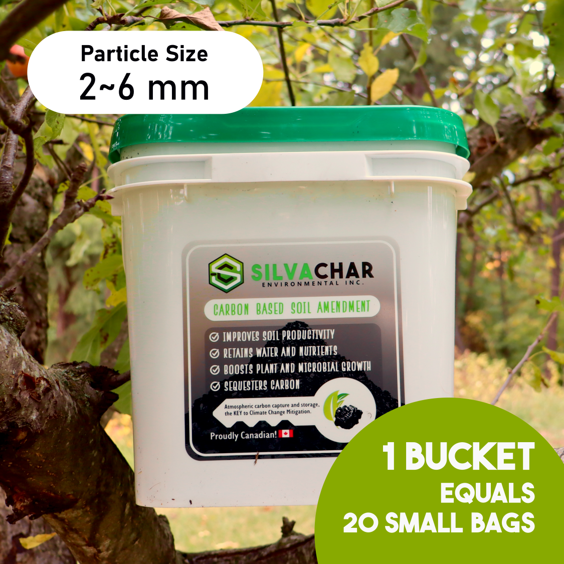 10 L Biochar 2~6 mm Bucket for Gardens