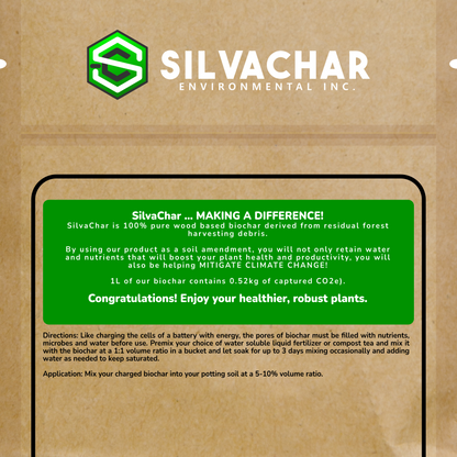 10 PACK Silvachar's Biochar (0.5 L each) 100% Biodegradable Bag for house plants. (Copy)